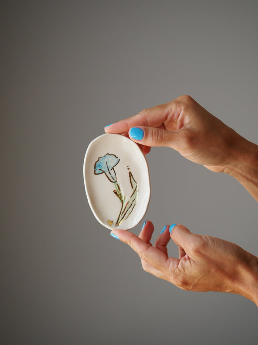 Abu Dhabi Turq Flower Jewellery Dish / Coaster