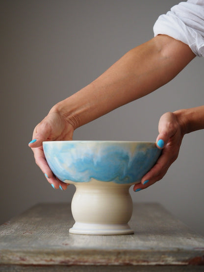 Blue Lagoon Pedestal Bowl