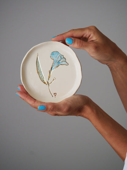 Abu Dhabi Turq Flower Jewellery Dish / Coaster