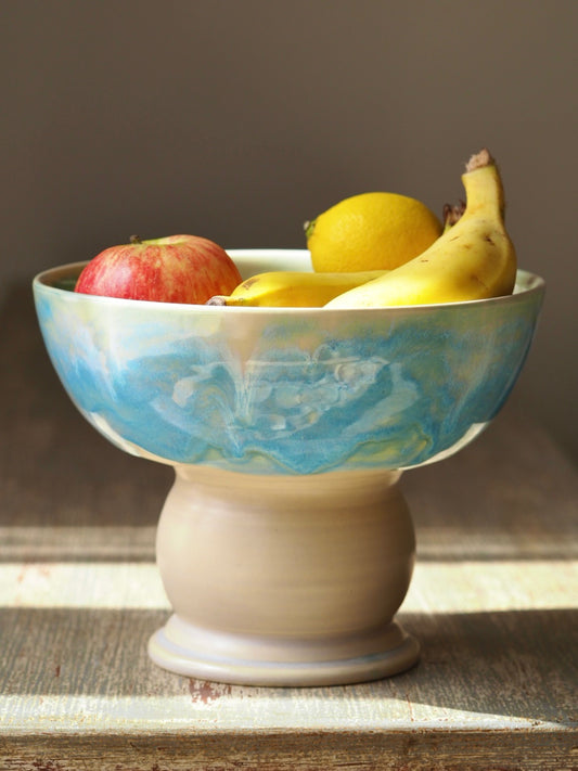 Blue Lagoon Pedestal Bowl